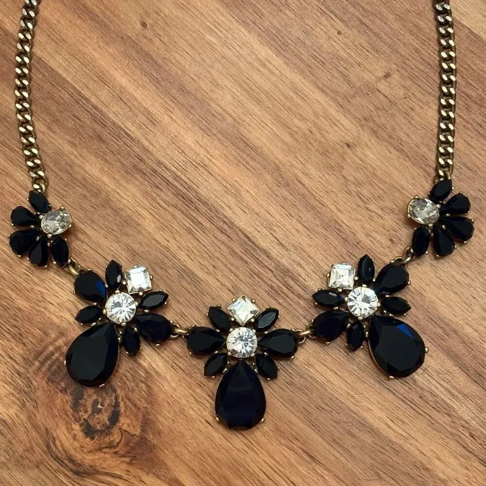 J.Crew | Black Pendant Statement Necklace | 17” Adjustable